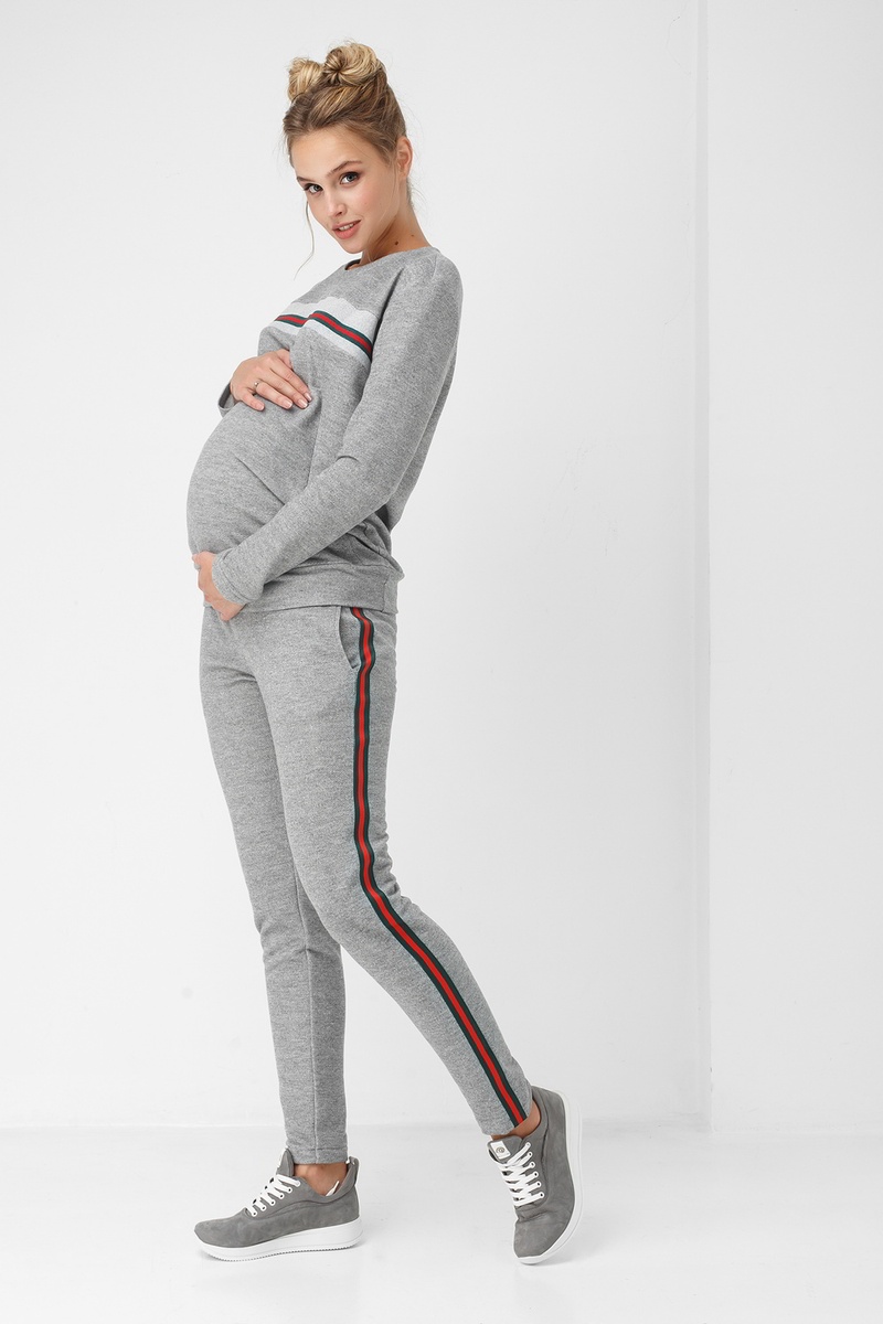 Свитшоты, худи Кофта серая со вставками для беременности и кормления, ТМ Dianora