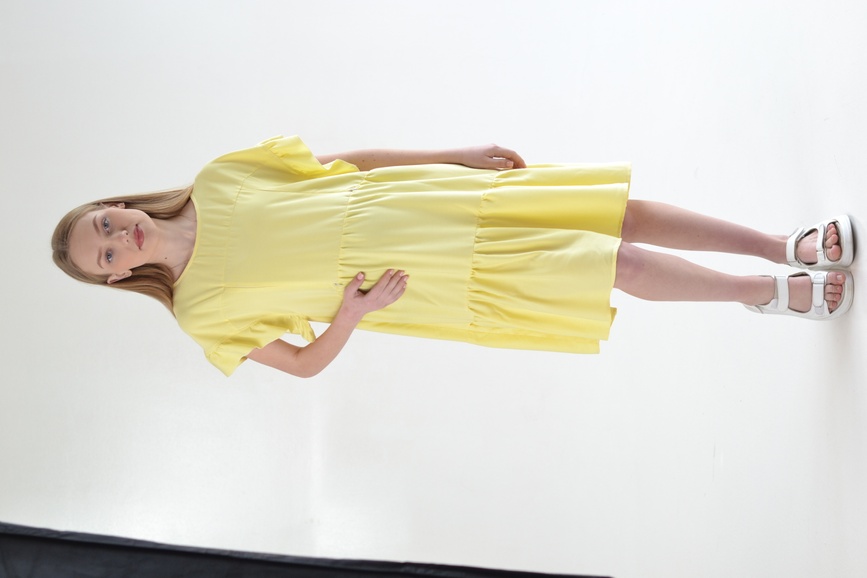 Платье Mollie для беременных и кормящих, лимон, Dizhimama, Лимонний, 42