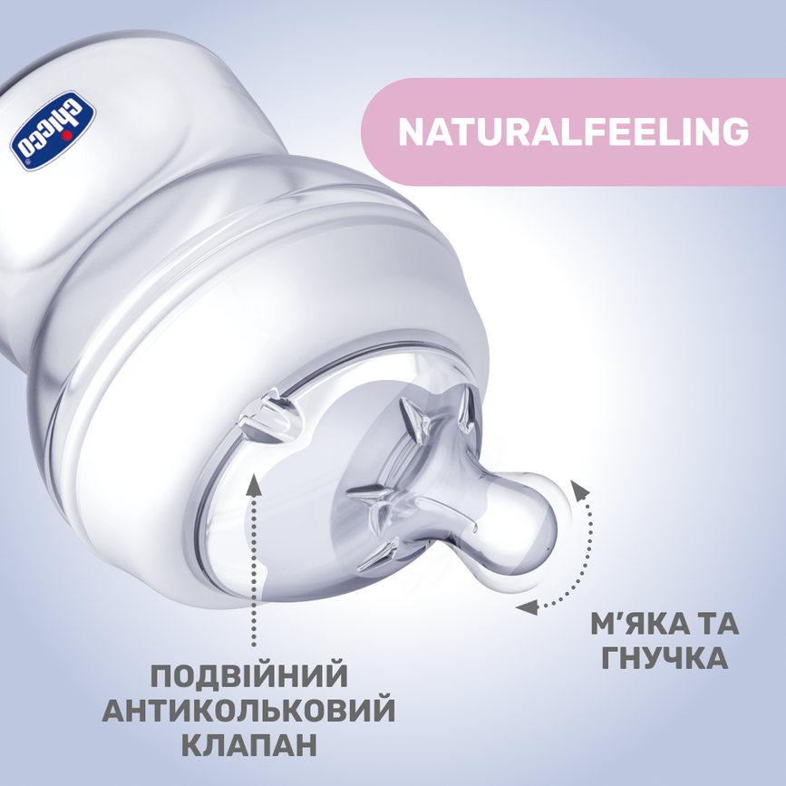 Пляшечки Пляшечка пластик Chicco Natural Feeling NEW, 250 мл, 2м+