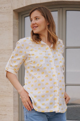 Блузи, сорочки Блуза (рубашка) для вагітних і годуючих мам 4241715 жовтий, To be