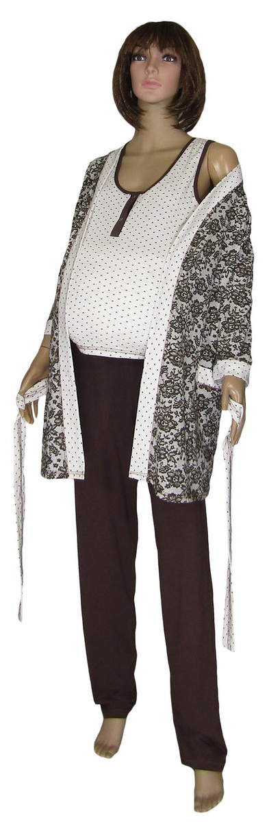 Пижамы, домашние костюмы Пижама и халат Mindal Slivki Agure для беременных и кормящих, Укртрикотаж