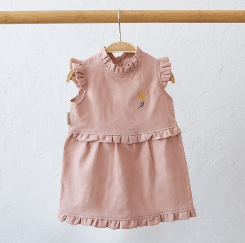 Льняное платье "Wheat", розовое, MagBaby, Розовый, 74