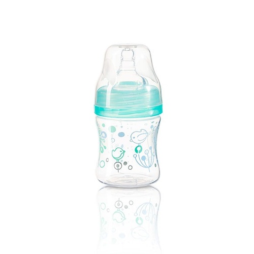 Бутылочки Антиколиковая бутылка с широким горлышком, 0 мес+, 120 мл, голубой, BabyOno