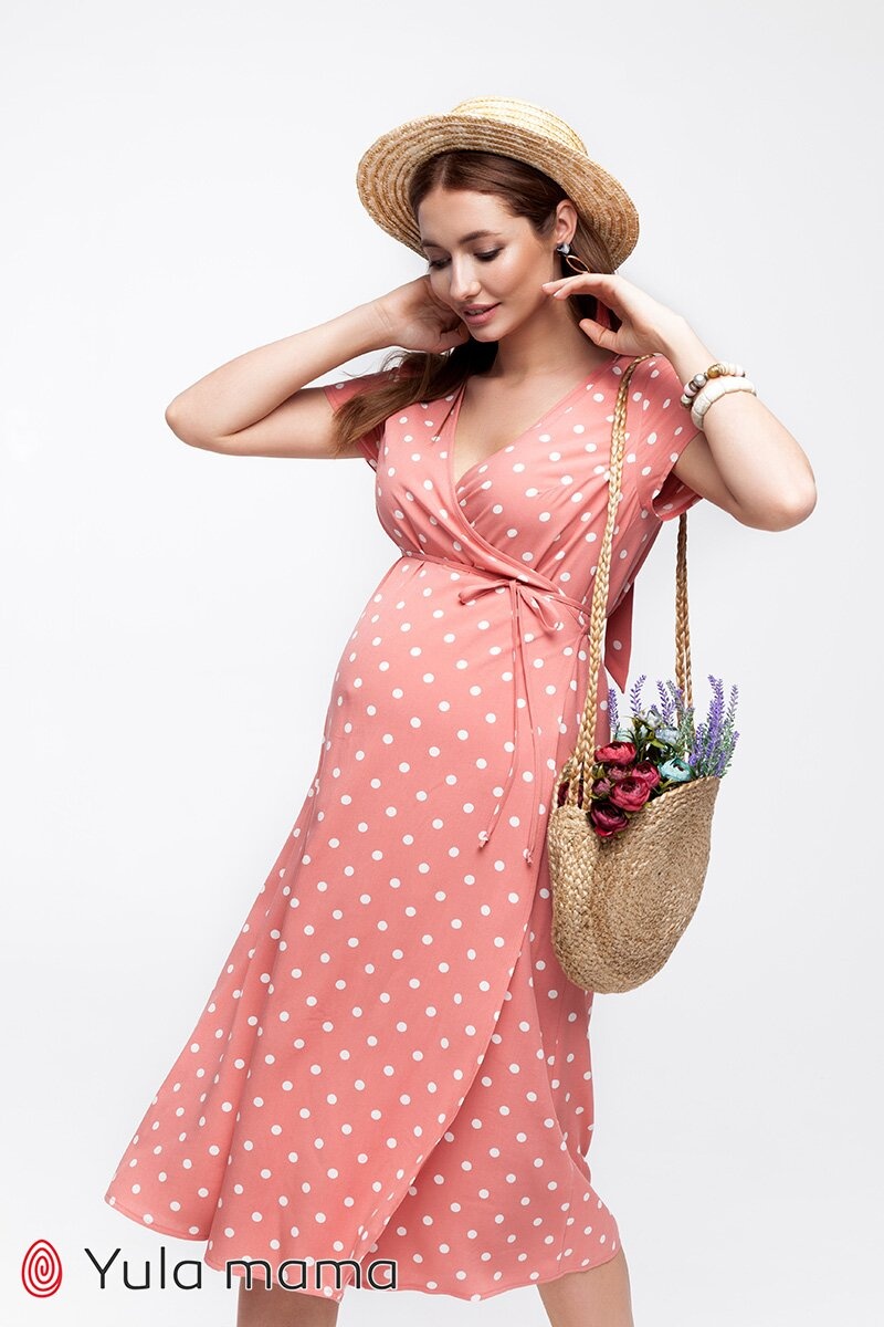 Сукня для вагітних і годуючих мам EILISH темно-рожевей, Юла мама