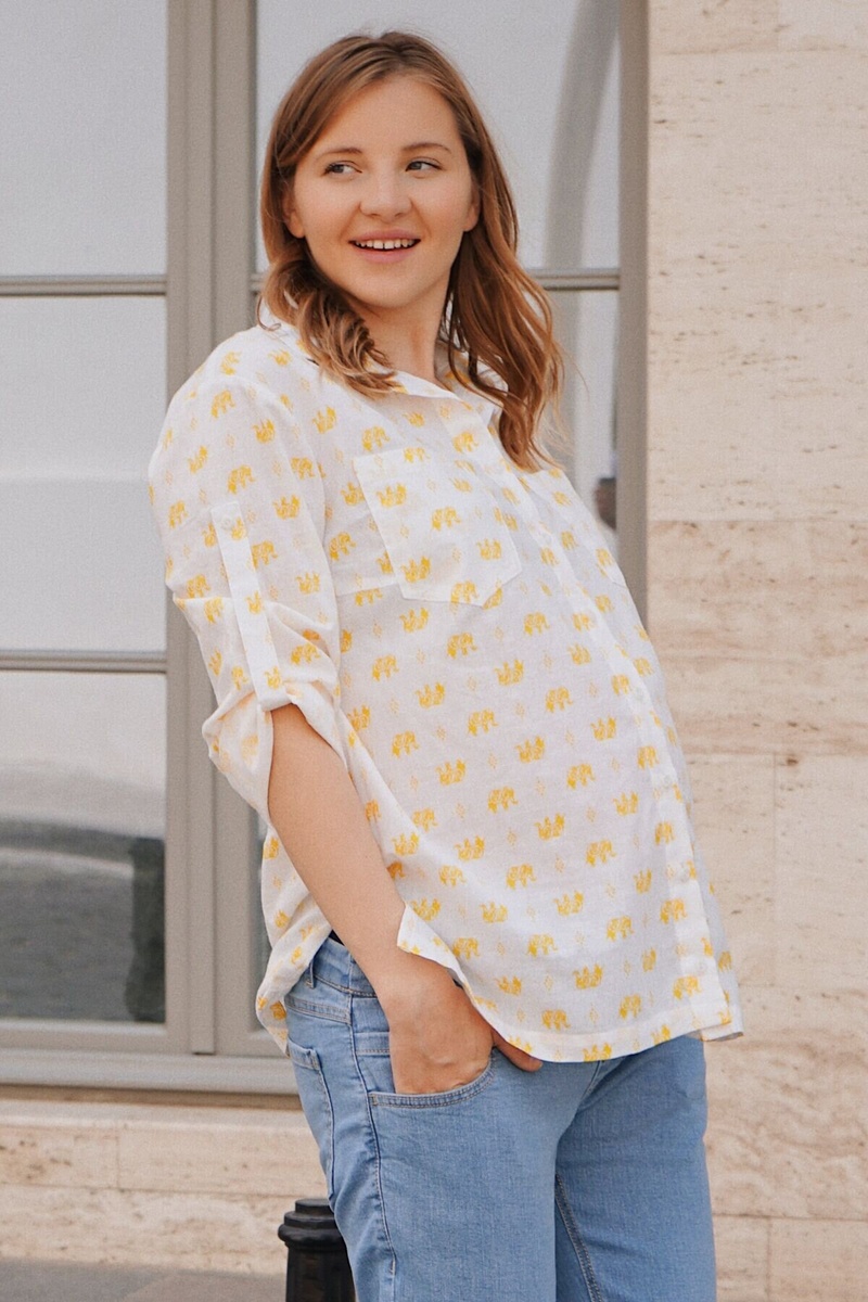 Блузы, рубашки Блуза (рубашка) для беременных и кормящих мам 4241715 желтый, To be