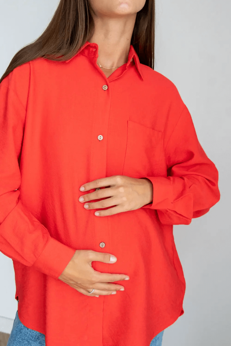 Блузы, рубашки Блуза рубашка для беременных и кормящих мам 2101711, кораловый, To be