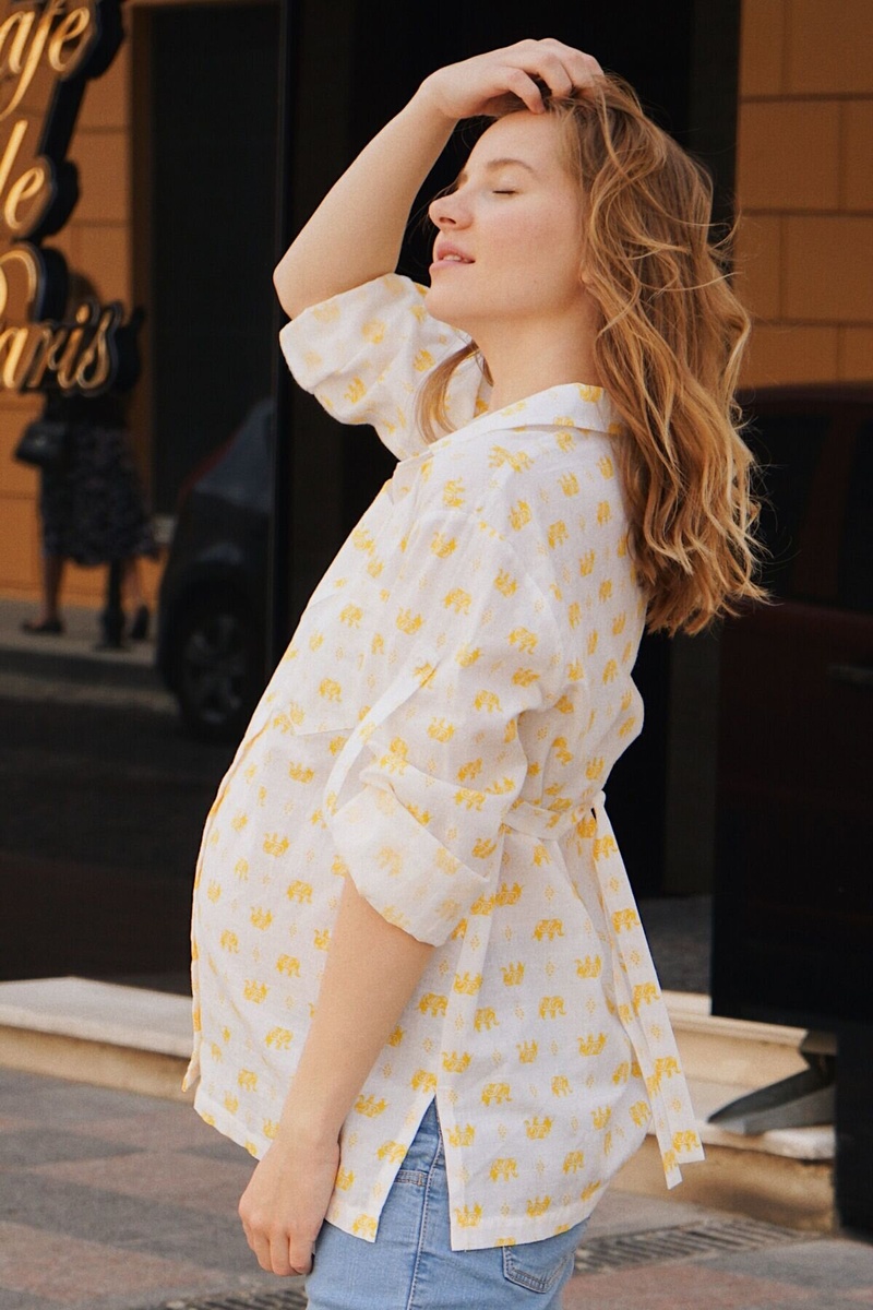 Блузы, рубашки Блуза (рубашка) для беременных и кормящих мам 4241715 желтый, To be