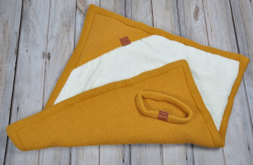 Конверт-одеяло для новорожденных на выписку на махре Familia, горчица, MagBaby