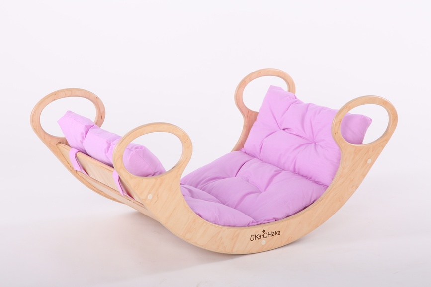 Шезлонги, кресла-качалки Универсальная развивающая качалка-кроватка White Maxi, с матрасиком (цвет на выбор), Uka-Chaka