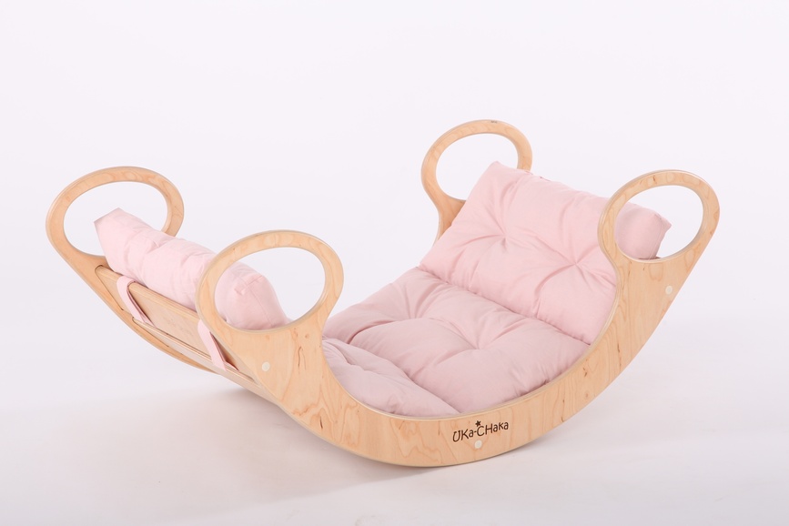 Шезлонги, крісла-качалки Універсальна розвиваюча качалка-ліжечко White Maxi, з матрасиком (колір на вибір), Uka-Chaka