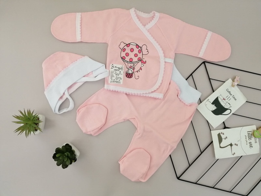 Комплекти Комплект для новонароджених сорочечка, повзунки, чепчик, рожевий, Мамине Чадо