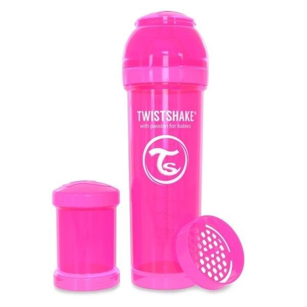 Бутылочки Антиколиковая бутылочка розовая 4+ мес., 330 мл, (78013), Twistshake