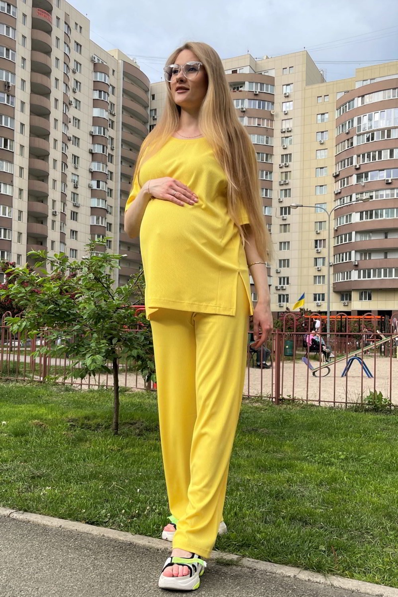 Блузы, рубашки Костюм для беременных 2307(2184) 1447, желтый, Dianora