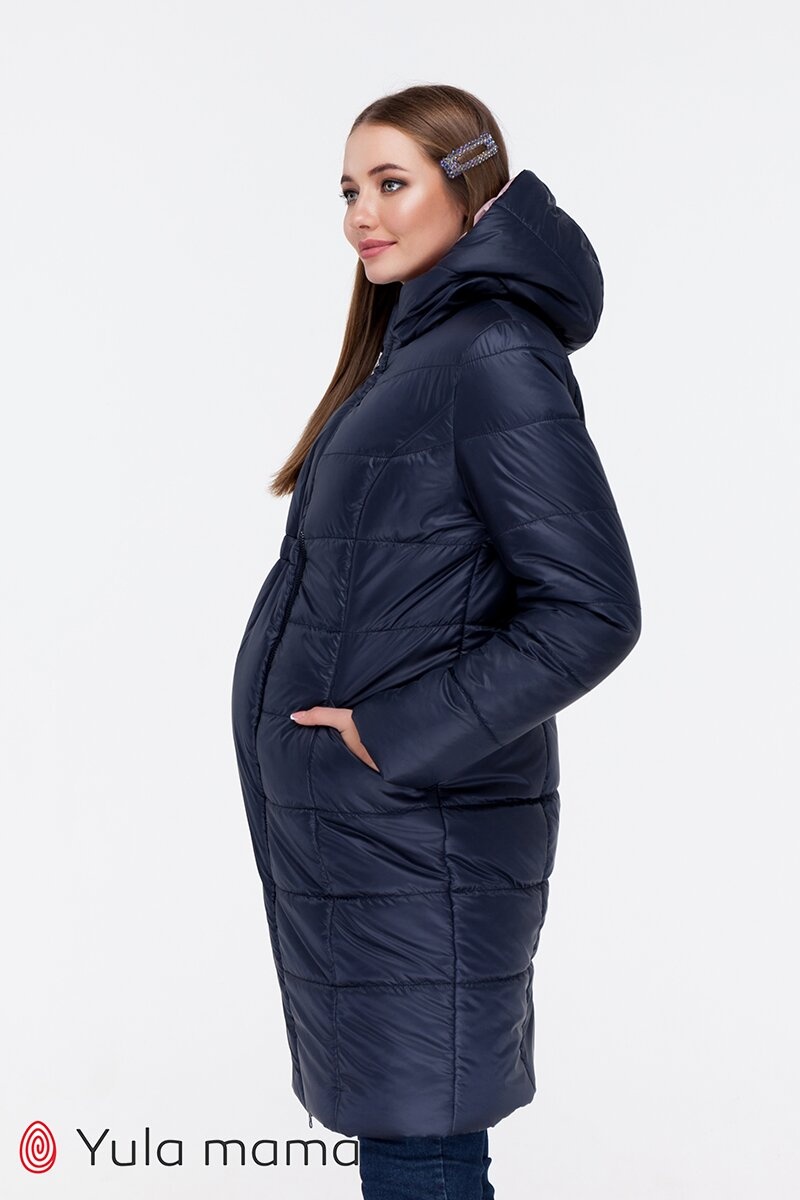 Зимнее теплое пальто для беременных MARIET, Юла мама, Синій, S