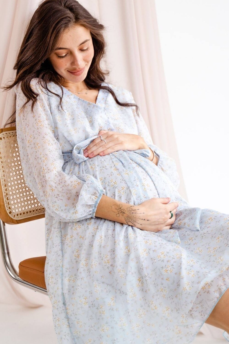 Сукня для вагітних і годуючих мам 1461704 небесно-блакитний, To be, Блакитний, 42