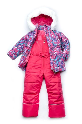 Детские зимние комплекты и костюмы Зимний детский костюм-комбинезон из мембранной ткани для девочки, Модный карапуз
