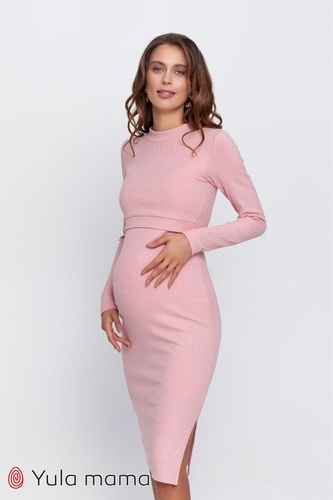 Платье для беременных и кормящих мам Salma, розовое, Юла мама, Розовый, S