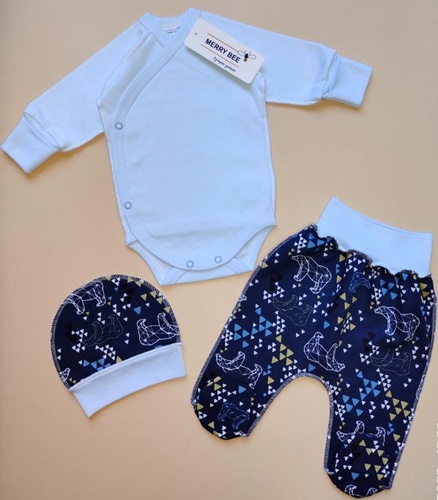 Комплекти Комплект для новонароджених Сузір'я (боді, повзунки, шапочка), блакитний, Merry Bee