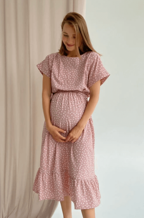Платье для беременных и кормящих мам 4337748, пудра, To be, Пудра, 42