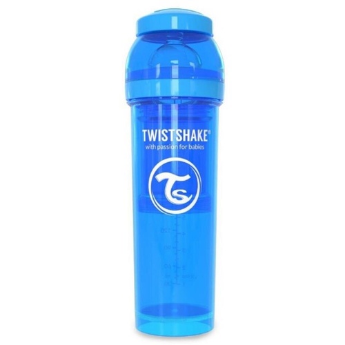 Бутылочки Антиколиковая бутылочка голубая 4+ мес., 330 мл, (78014), Twistshake