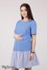 Платья на каждый день Платье-футболка для беременных и кормящих MISSI, темно-голубой трикотаж с отделкой из темно-голубой с белым полоски, Юла Мама Фото №4