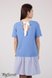 Платья на каждый день Платье-футболка для беременных и кормящих MISSI, темно-голубой трикотаж с отделкой из темно-голубой с белым полоски, Юла Мама Фото №5