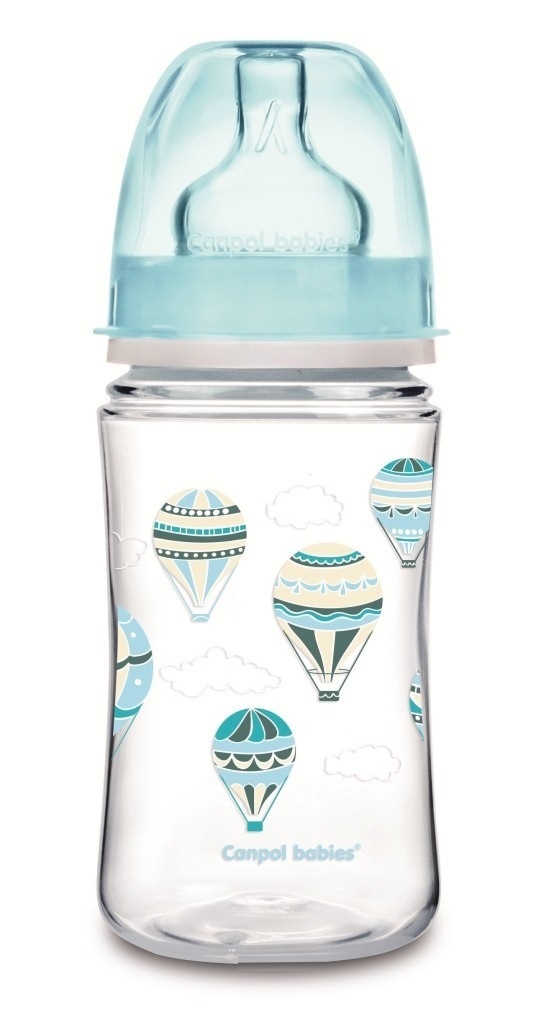Пляшечки Пляшка EasyStart з широким отвором антіколікова PP- In the Clouds, 240 мл, синя, Canpol babies