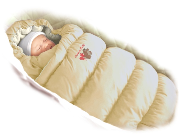 Конверт для новорожденных пуховой Inflated с подкладкой флис, Зима+Деми, Бежевый, ТМ Ontario Linen