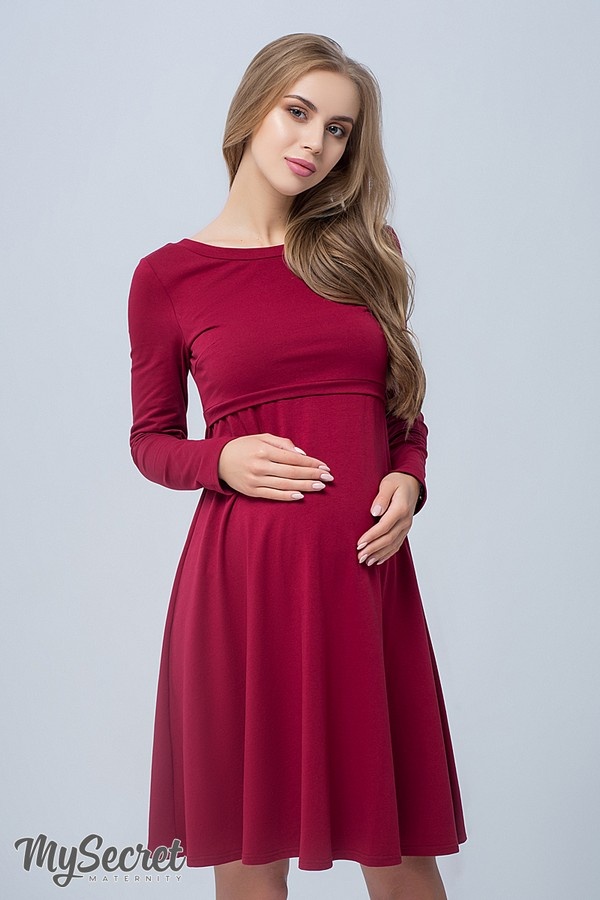Платье для беременных и кормящих OLIVIA, бордо, Юла мама