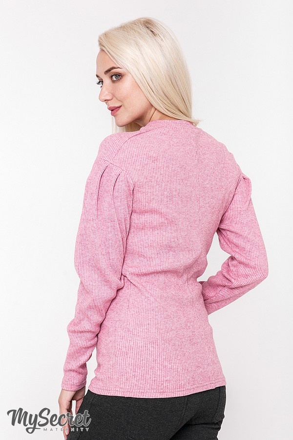 Свитшоты, худи Теплый свитер для беременных GAIA, розовый меланж, Юла мама