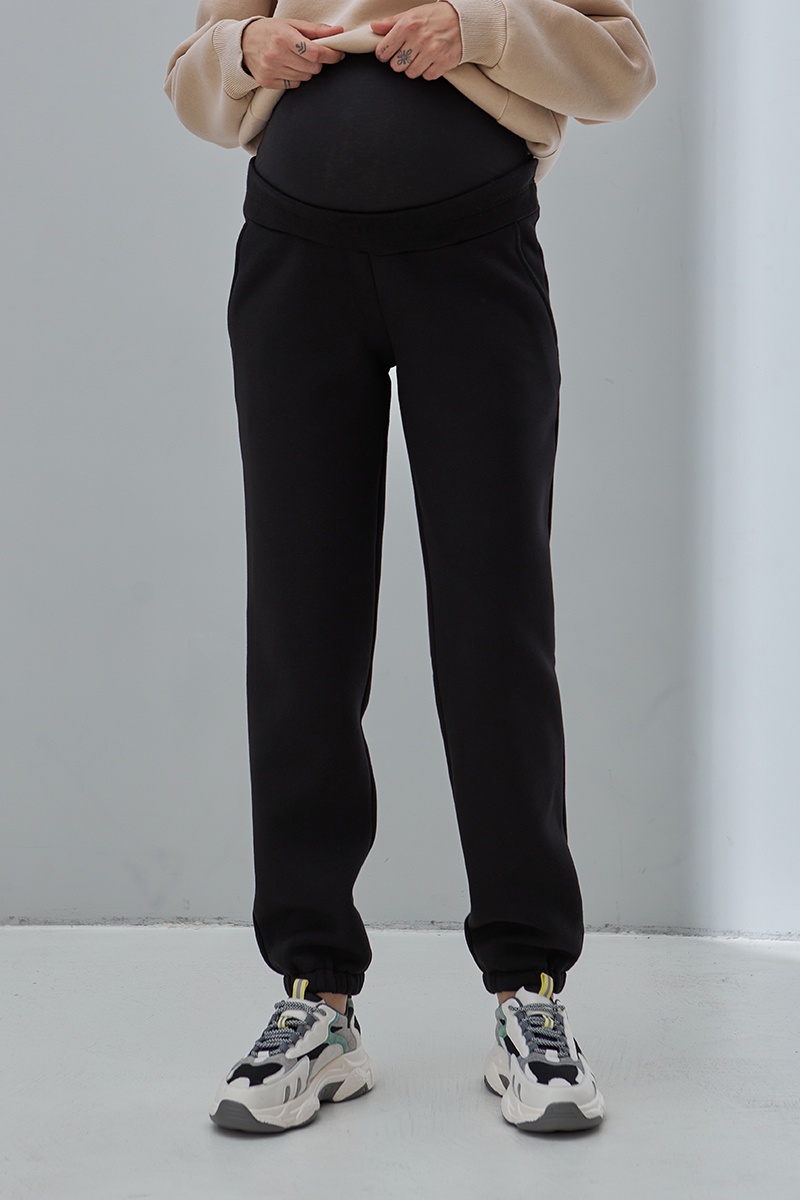 Спортивні костюми Спортивні штани-джогери для вагітних, BERIT WARM, чорний, Юла Мама