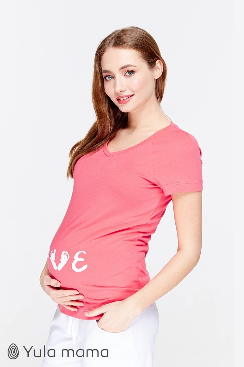 Трикотажная футболка-реглан для беременных HARLEY, ярко-розовый, Юла мама