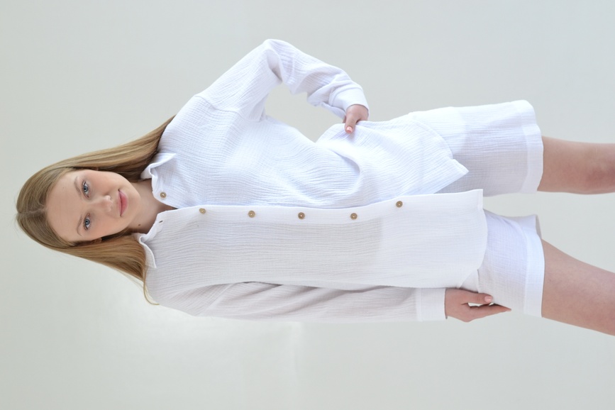 Спортивні костюми Комплект мусліновий Sofa для вагітних та годуючих, білий, Dizhimama
