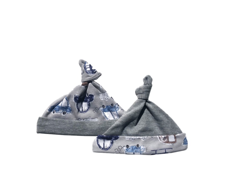 Чепчики, шапочки для новонародженних Набір шапочок Машинки, 2 шт, Мамин Дом