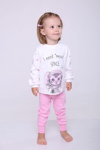 Пижама детская для девочки Space, Модный карапуз, Розовый, 86