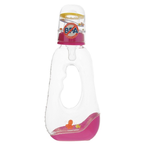 Бутылочки Бутылочка для кормления с отверстием Морские звери Tritan, розовая, 250 мл, Canpol babies