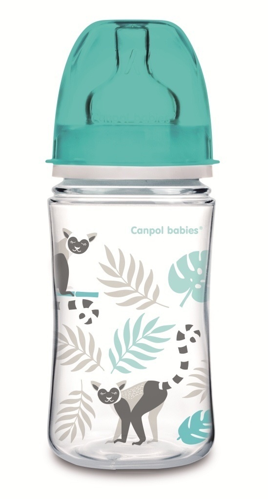 Бутылочки Бутылка EasyStart с широким отверстием антиколикова PP — Jungle, 240 мл, серая, Canpol babies