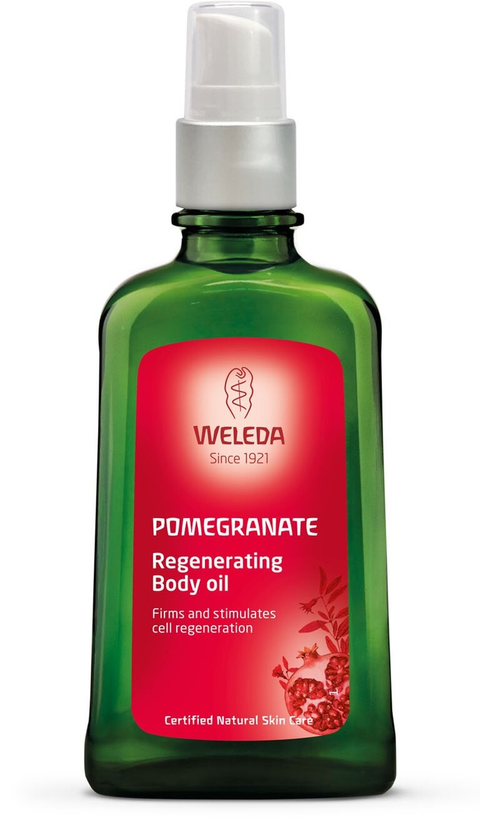 Органічна косметика для мами Гранатова відновлююча олія для тіла з дозатором, 100 мл, Weleda