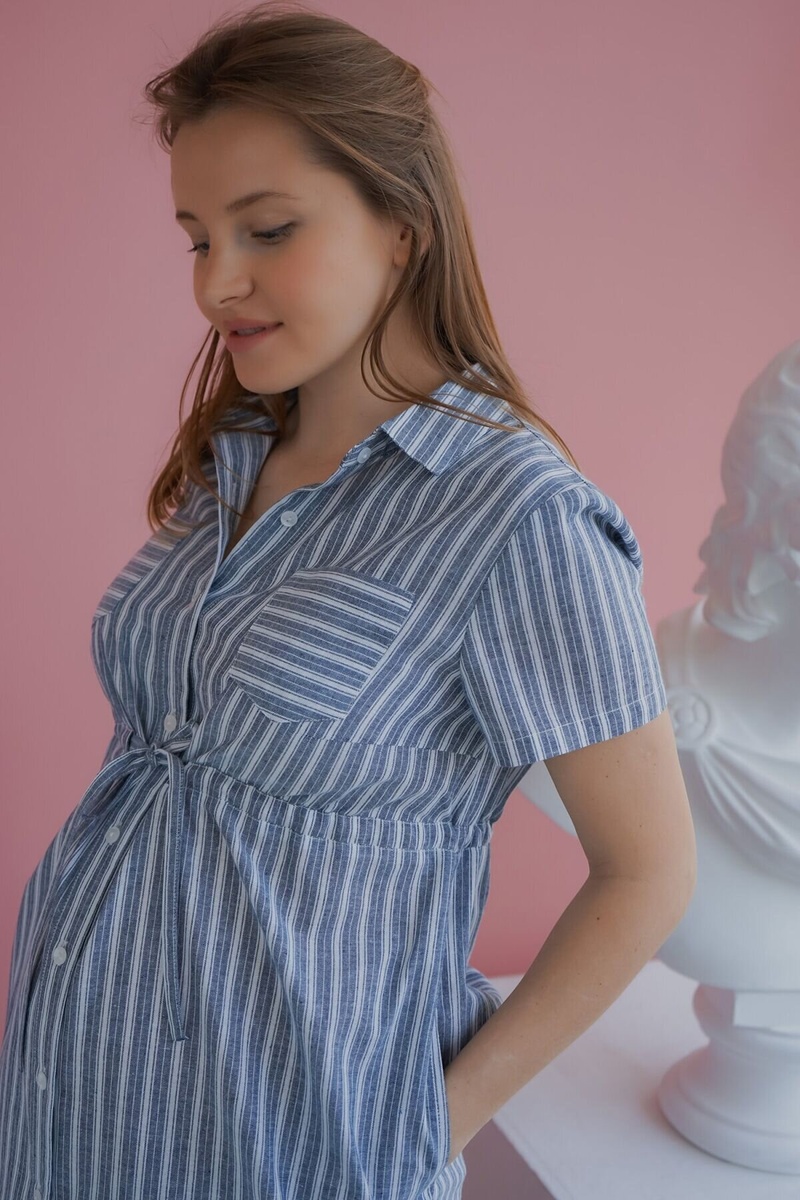 Платье для беременных и кормящих мам 1233721, голубой, To be, Голубой, 42