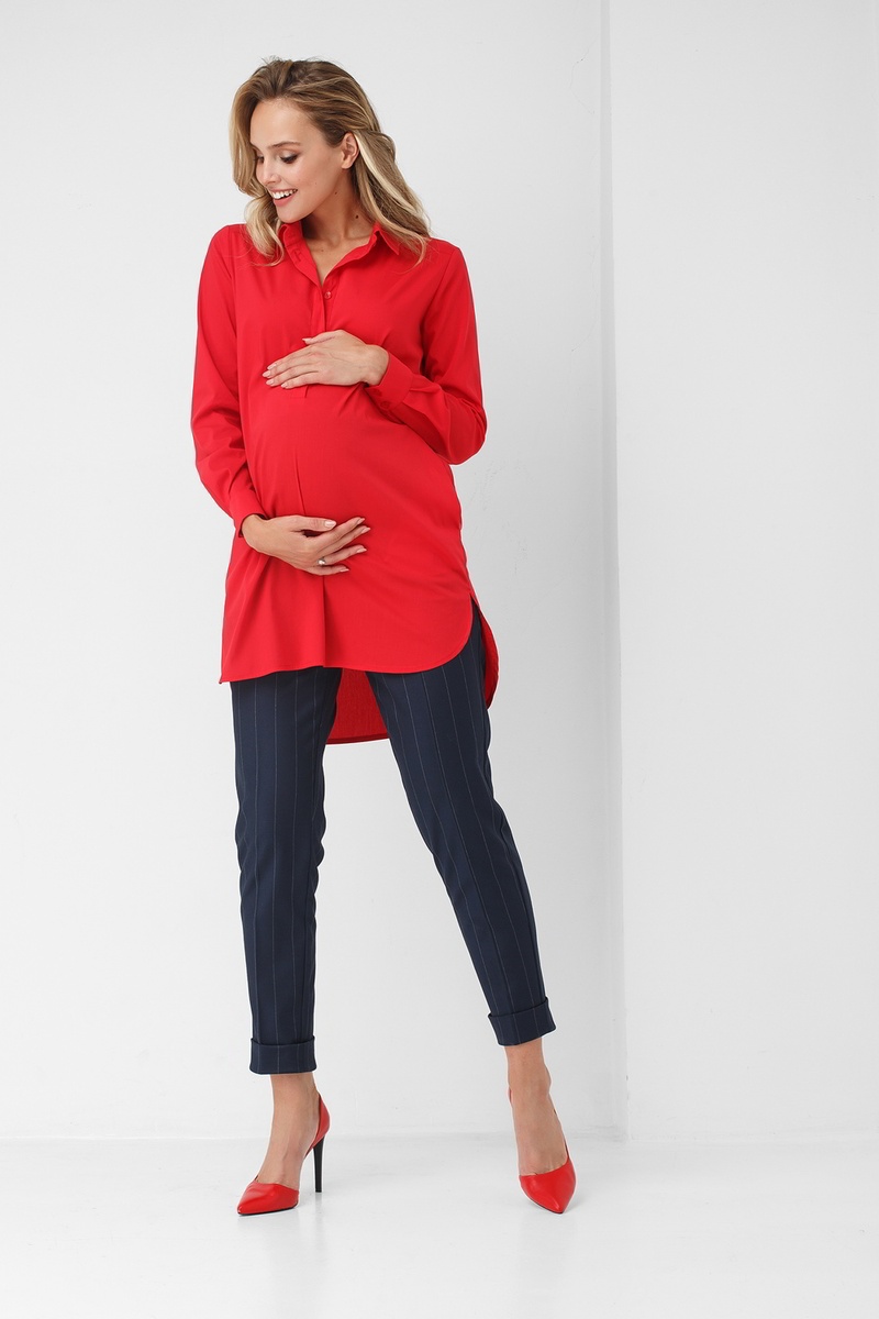 Блузы, рубашки Рубашка красная для беременности и кормления, ТМ Dianora