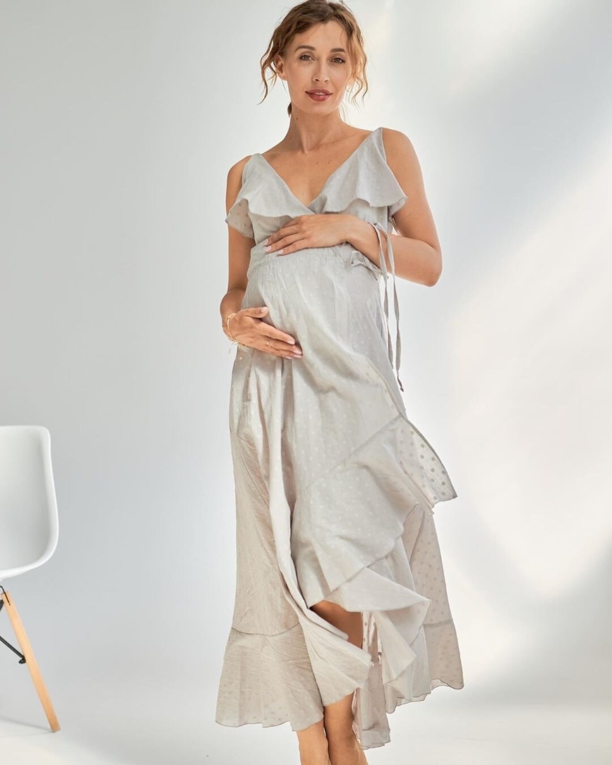 Сарафаны для беременных и кормящих Сарафан-платье в пол для беременных 20116 серый, DISMA