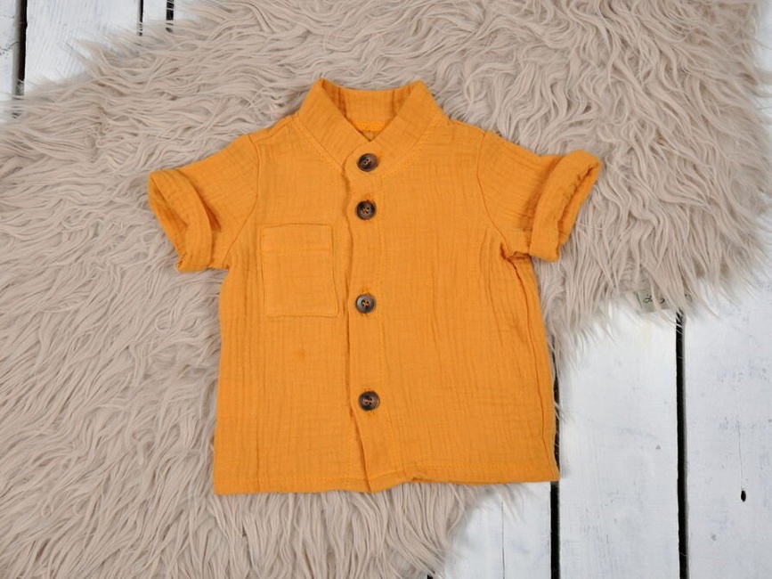 Летние комплекты Муслиновая рубашка с шортами Ned, горчичный, MagBaby