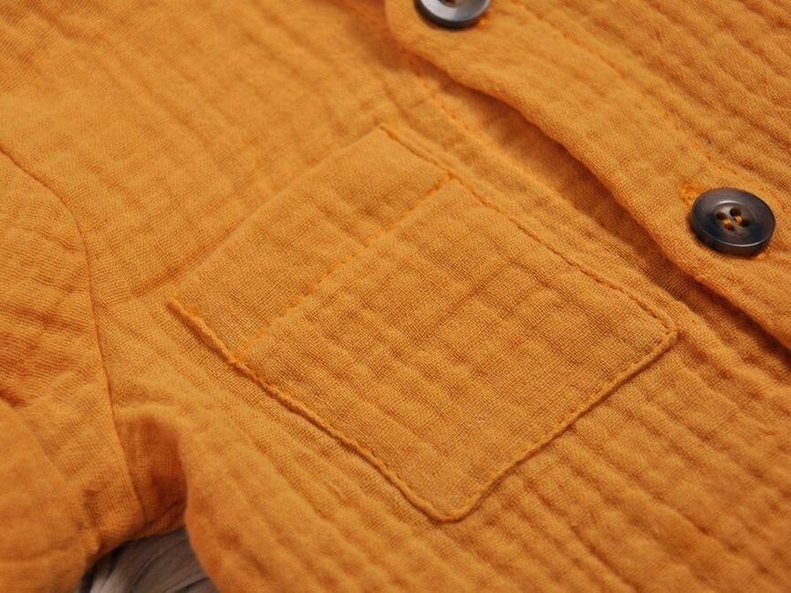 Літні комплекти Муслінова сорочка з шортами Ned, гірчичний, MagBaby