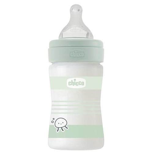 Пляшечки Пляшечка скло Chicco Well-Being Colors, 150мл, соска силікон, 0м+, Chicco