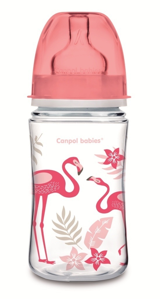 Бутылочки Бутылка EasyStart с широким отверстием антиколикова PP — Jungle, 240 мл, коралловая, Canpol babies