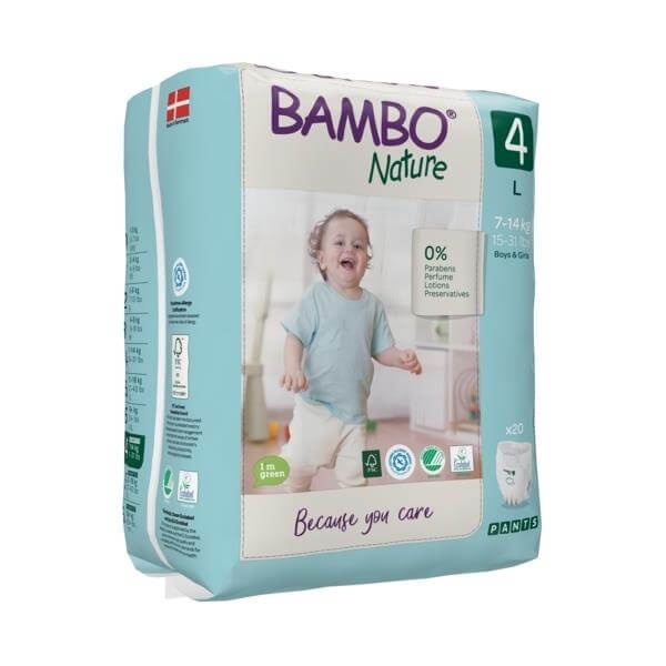 Подгузники Эко Подгузники-трусики Bambo Nature Pants 4 (7-14 кг), 20 шт., Bambo Nature