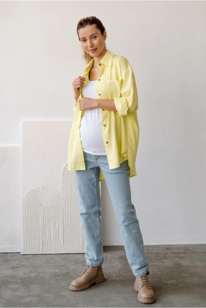 Блузы, рубашки Блуза рубашка для беременных 2101755, желтый, To be