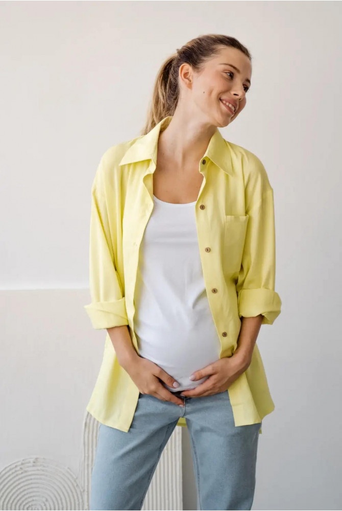 Блузы, рубашки Блуза рубашка для беременных 2101755, желтый, To be
