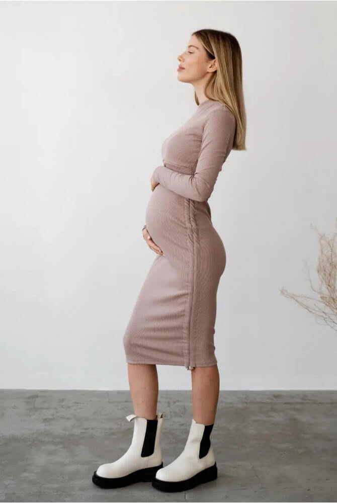 Платье для беременных и кормящих мам 4288051, бежевый, To be, Бежевый, 42