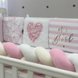 Постелька Комплект постельного белья в кроватку Art Design Розовая геометрия + бортик коса, 6 элементов, Маленькая Соня Фото №7